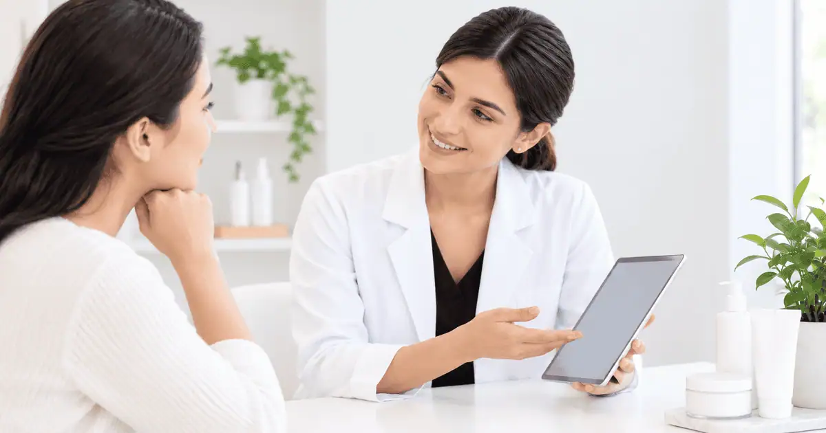 Personalized skincare consultation with provider
