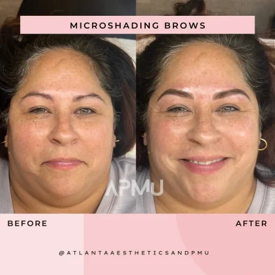 Microshading Brows Before and after | APMU Med Spa in Marietta GA