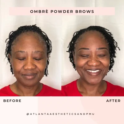 Ombre Powder Brows Before and After | APMU Med Spa in Marietta GA
