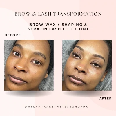 Brow and Lash Transformation Before and after